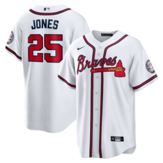 Andruw Jones Atlanta Braves #25 Home 2026 Hall of Fame Patch Jersey - White