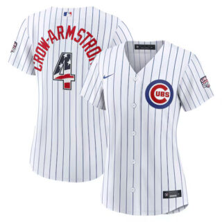 Women's Pete Crow-Armstrong Chicago Cubs #4 USA 250 Fourth of July Home Stadium Jersey - White