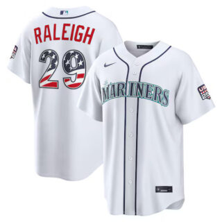 Cal Raleigh Seattle Mariners #29 USA 250 Fourth of July Home Stadium Jersey - White