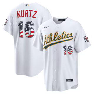 Fourth of July Athletics #16 Nick Kurtz White USA 250 Stadium Jersey