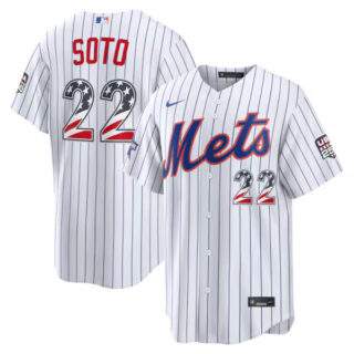 2026 All-Star Edition Stars & Stripes New York Mets #22 Juan Soto White Stadium Jersey