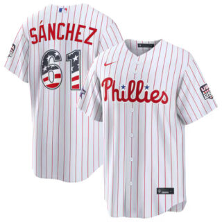 2026 All-Star Edition Stars & Stripes Philadelphia Phillies #61 Cristopher Sanchez White Stadium Jersey