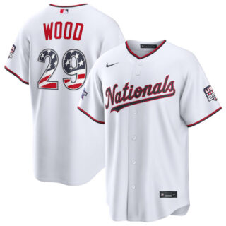 2026 All-Star Edition Stars & Stripes Washington Nationals #29 James Wood White Stadium Jersey