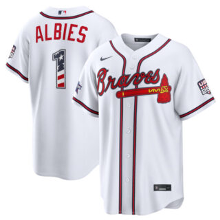 2026 All-Star Edition Stars & Stripes Atlanta Braves #1 Ozzie Albies White Stadium Jersey