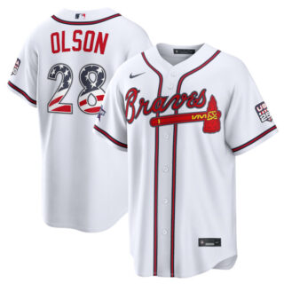 2026 All-Star Edition Stars & Stripes Atlanta Braves #28 Matt Olson White Stadium Jersey
