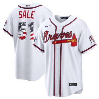 2026 All-Star Edition Stars & Stripes Atlanta Braves #51 Chris Sale White Stadium Jersey