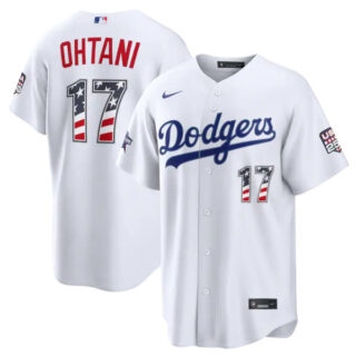 2026 All-Star Edition Stars & Stripes Los Angeles Dodgers #17 Shohei Ohtani White Stadium Jersey
