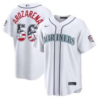 2026 All-Star Edition Stars & Stripes Seattle Mariners #56 Randy Arozarena White Stadium Jersey