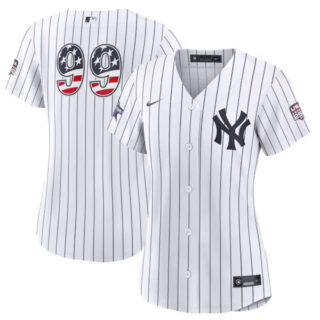 2026 All-Star Edition Stars & Stripes Women's New York Yankees #99 Aaron Judge White Stadium Jersey