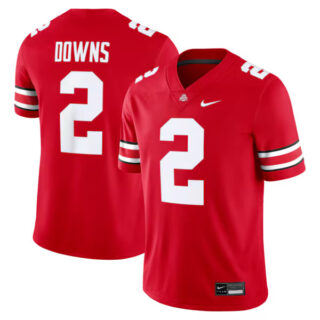 Men's Caleb Downs #2 Ohio State Buckeyes Game Jersey - Scarlet