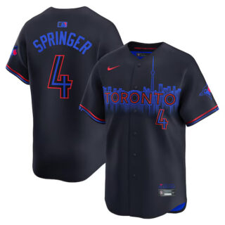 Men's George Springer Toronto Blue Jays #4 2024 City Connect Limited Player Jersey - Black
