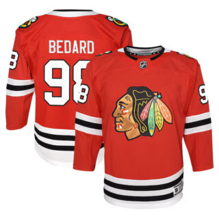 Youth Connor Bedard Chicago Blackhawks #98 Home Premier Player Jersey - Red