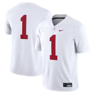 Men's #1 Alabama Crimson Tide Game Jersey - White
