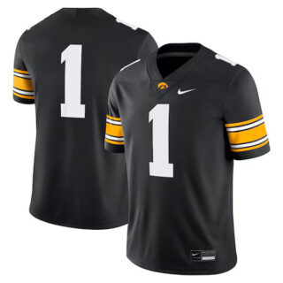 Men's #1 Iowa Hawkeyes Game Jersey - Black