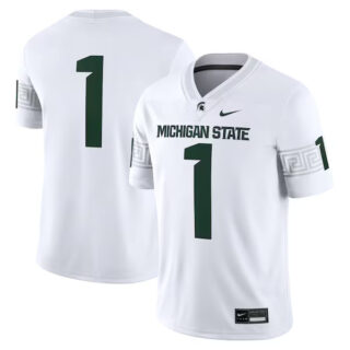 Men's #1 Michigan State Spartans Game Jersey - White