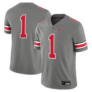 Men's #1 Ohio State Buckeyes Alternate Game Jersey - Steel