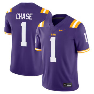 Men's Ja'Marr Chase LSU Tigers Alumni Game Jersey - Purple