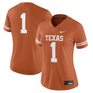 Women's #1 Texas Longhorns Game Jersey - Texas Orange