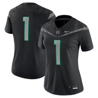 Women's #1 Oregon Ducks Game Jersey - Black