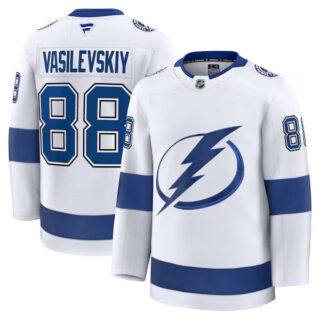 Men's Andrei Vasilevskiy Tampa Bay Lightning #88 Fanatics Away Premium Jersey - White