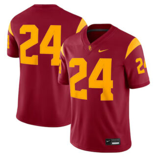 Men's #24 USC Trojans Game Jersey - Cardinal