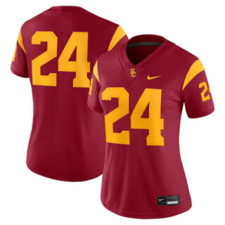 Women's #24 USC Trojans Game Jersey - Cardinal