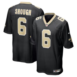 Men's Tyler Shough New Orleans Saints #6 Game Jersey - Black