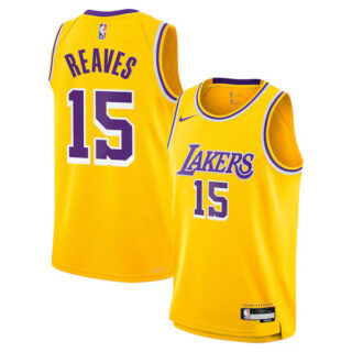 Youth Austin Reaves Los Angeles Lakers #15 Swingman Jersey - Icon Edition - Gold