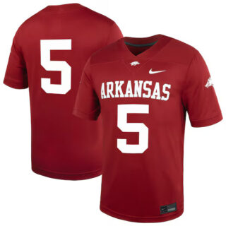 Men's #5 Arkansas Razorbacks Untouchable Football Jersey C Cardinal