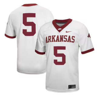 Men's #5 Arkansas Razorbacks Untouchable Football Jersey C White