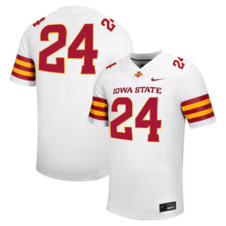 Men's #24 Iowa State Cyclones Untouchable Football Jersey C White