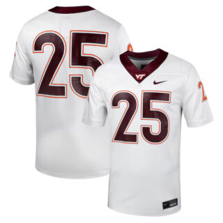 Men's #25 Virginia Tech Hokies Untouchable Football Jersey C White