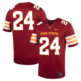 Men's #24 Iowa State Cyclones Untouchable Football Jersey C Cardinal