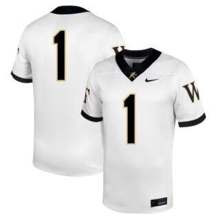 Men's #1 Wake Forest Demon Deacons Untouchable Football Jersey C White