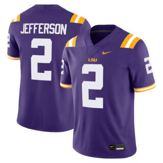 Men's Justin Jefferson LSU Tigers Player Game Jersey - Purple