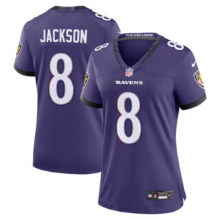 Women's Lamar Jackson Baltimore Ravens #8 Team Game Jersey - Purple
