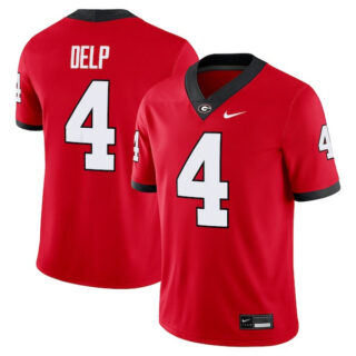 Men's Oscar Delp Georgia Bulldogs NIL Football Game Jersey - Red