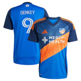 Men's Kevin Denkey FC Cincinnati #9 adidas 2025 Orange and Blue Legacy Kit Player Jersey - Blue