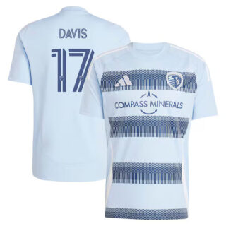 Men's Jake Davis Sporting Kansas City #17 adidas 2025 One KC Player Jersey - Light Blue