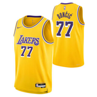 Youth Luka Doncic Los Angeles Lakers #77 Swingman Jersey - Icon Edition - Gold