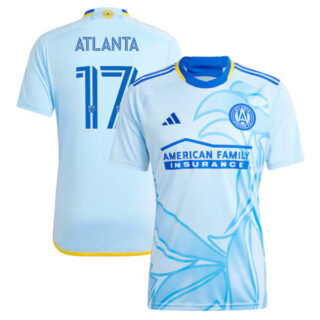 Men's #17 Atlanta United FC adidas 2024 The Resurgens Kit Player Jersey - Light Blue
