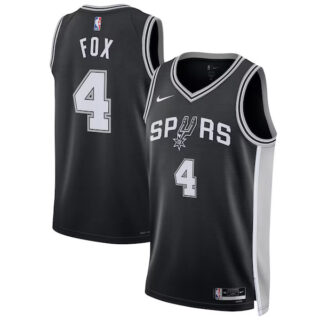 Women's De'Aaron Fox San Antonio Spurs #4 Swingman Player Jersey - Icon Edition - Black