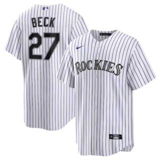 Jordan Beck Colorado Rockies #27 Home Jersey - White