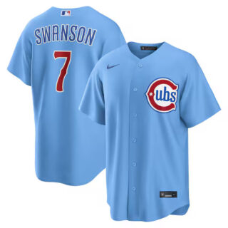 Dansby Swanson Chicago Cubs #7 Alternate Jersey - Light Blue