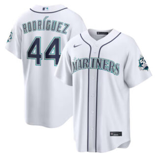 Julio Rodriguez Seattle Mariners #44 Home Stadium 50th Season Patch Jersey - White