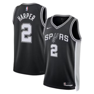 Women's Dylan Harper San Antonio Spurs #2 2025 NBA Draft First Round Pick Swingman Jersey - Icon Edition - Black