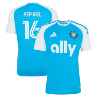 Men's Pep Biel Charlotte FC #16 adidas 2026 Carolina Kit: Crowns Up Jersey - Blue