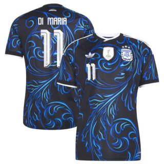 Men's Angel Di Maria Argentina National Team #11 adidas 2026 Away Jersey - Black
