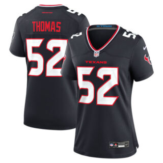 Women's Xavier Thomas Houston Texans #52 Team Game Jersey - Navy