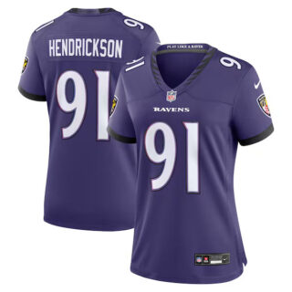 Women's Trey Hendrickson Baltimore Ravens #91 Team Game Jersey - Purple
